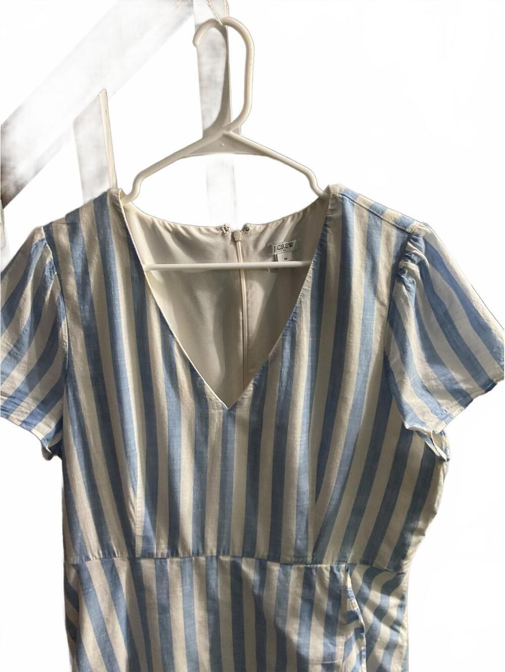 J. Crew Blue and White Striped Midi Dress - Picture 3 of 9